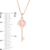 Thumbnail Image 1 of Oval Morganite and Diamond Accent Ornate Key Pendant in Sterling Silver with 14K Rose Gold Plate