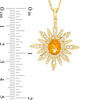 Thumbnail Image 2 of Oval Citrine and White Topaz Sun Pendant in Sterling Silver with 14K Gold Plate