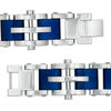 Thumbnail Image 2 of 10.0mm Triple Row Link Chain Bracelet in Stainless Steel and Blue IP - 8.5"