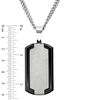 Thumbnail Image 2 of Men's Diamond Accent Dog Tag and Cross Pendant Set in Stainless Steel and Black IP - 20" and 24"