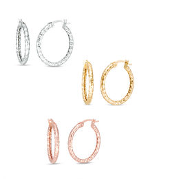 Jewelry Sets Gift Ideas Zales Diamond Cut Three Pair Hoop Earrings Set In 10k White Yellow Or Rose Gold