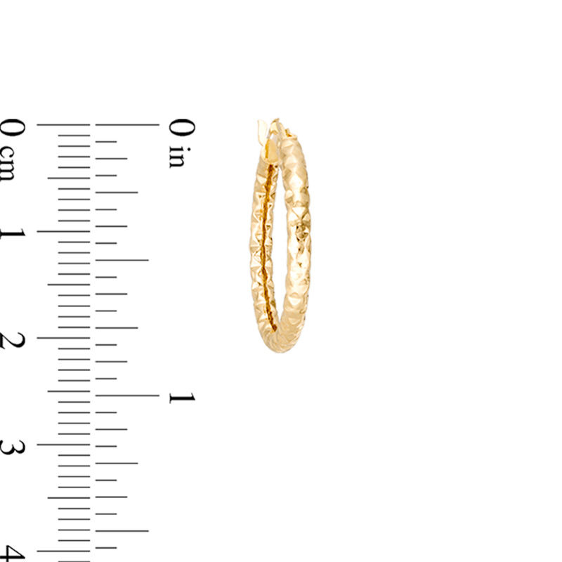 Main Image 2 of Diamond-Cut Three Pair Hoop Earrings Set in 10K White, Yellow or Rose Gold