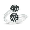 Thumbnail Image 1 of Made in Italy Black Spinel Composite Bypass Ring in Sterling Silver
