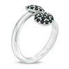 Thumbnail Image 2 of Made in Italy Black Spinel Composite Bypass Ring in Sterling Silver