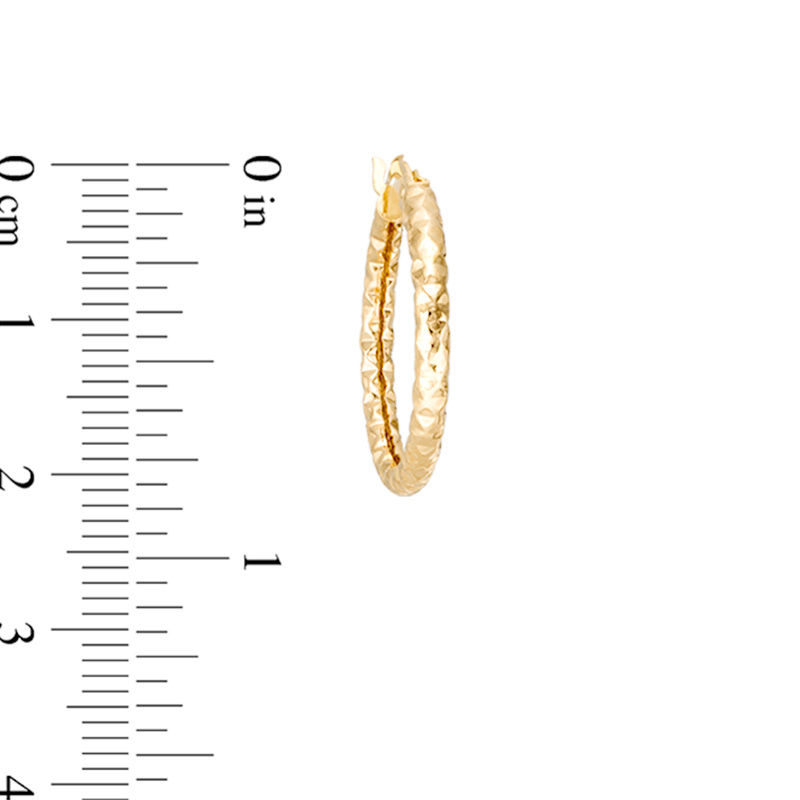 Main Image 2 of Diamond-Cut Three Pair Hoop Earrings Set in 10K White, Yellow or Rose Gold