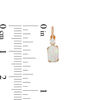 Thumbnail Image 3 of Emerald-Cut Lab-Created Opal and White Zircon Drop Earrings in 10K Gold