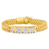 Thumbnail Image 0 of Men's Uppercase Block Name Embossed ID Bracelet in Sterling Silver and 14K Gold Plate (1 Line) - 9"