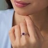 Thumbnail Image 2 of 6.0mm Heart-Shaped Amethyst and 1/20 CT. T.W. Diamond Twist Shank Ring in 10K White Gold