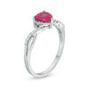 Thumbnail Image 2 of 6.0mm Heart-Shaped Lab-Created Ruby and 1/20 CT. T.W. Diamond Twist Shank Ring in 10K White Gold