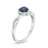 Thumbnail Image 2 of 6.0mm Heart-Shaped Lab-Created Blue Sapphire and 1/20 CT. T.W. Diamond Twist Shank Ring in 10K White Gold