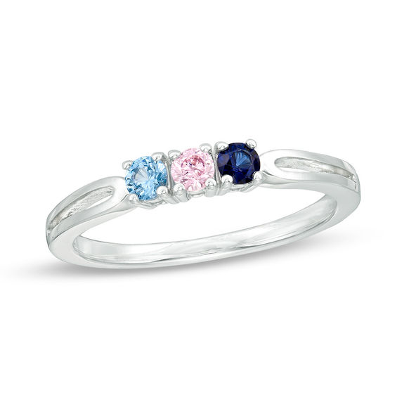 Mother's Birthstone Split Shank Ring (3-5 Stones)