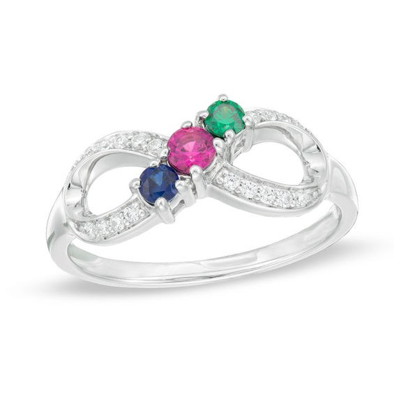 Sterling Silver And 14k Three-Stone Mother's Ring | Crestwood Jewelers