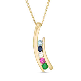 Mother's Journey Birthstone Bypass Pendant (3-7 Stones)