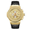 Thumbnail Image 1 of Men's JBW Saxon 1/6 CT. T.W. Diamond and Crystal 18K Gold Plate Strap Watch with Gold-Tone Dial (Model: JB-6101L-J)
