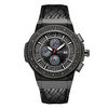 Thumbnail Image 1 of Men's JBW Saxon 1/6 CT. T.W. Diamond and Crystal Accent Black IP Strap Watch with Black Dial (Model: JB-6101L-I)