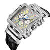 Thumbnail Image 1 of Men's JBW Phantom Chronograph 2-3/8 CT. T.W. Diamond and Crystal Strap Watch with Square Dial (Model: JB-6215-238-B)