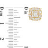 Thumbnail Image 2 of 1/2 CT. T.W. Quad Diamond Sunburst Cushion Frame Stud Earrings in 10K Gold