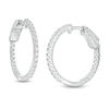 Thumbnail Image 1 of 1/2 CT. T.W. Diamond Inside-Out Hoop Earrings in 10K White Gold
