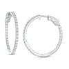 Thumbnail Image 0 of 1 CT. T.W. Diamond Inside-Out Hoop Earrings in 10K White Gold