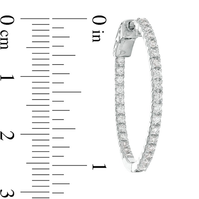 1 CT. T.W. Diamond Inside-Out Hoop Earrings in 10K White Gold