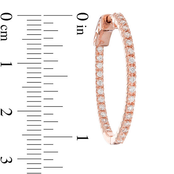 1 CT. T.w. Diamond Inside-Out Hoop Earrings in 10K Rose Gold