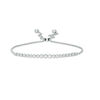 Thumbnail Image 1 of 1/4 CT. T.W. Diamond Graduated Bolo Bracelet in 10K White Gold - 9.5"