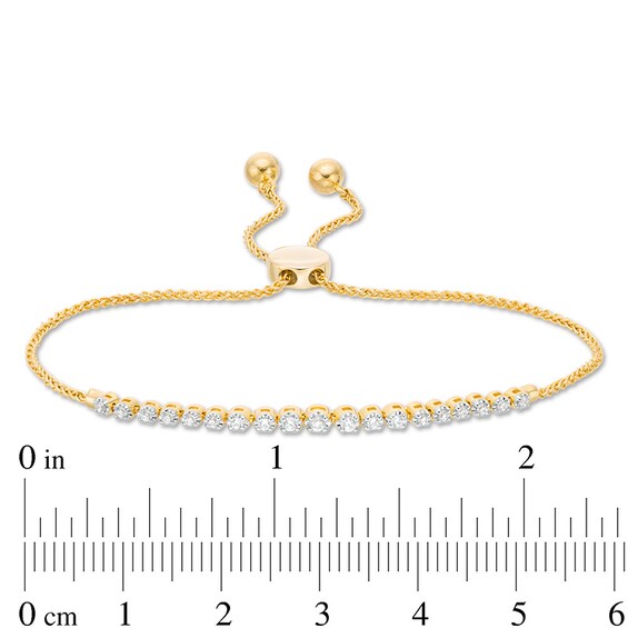 1/4 CT. T.w. Diamond Graduated Bolo Bracelet in 10K Gold - 9.5"