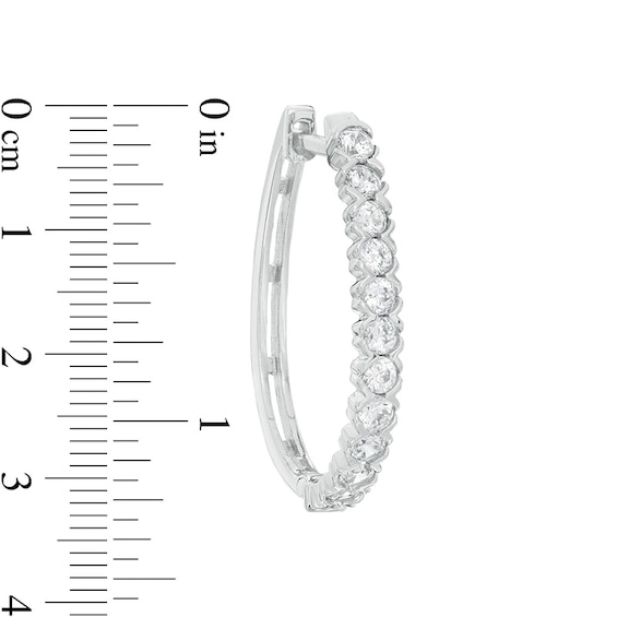 1 CT. T.w. Diamond Channel Hoop Earrings in 10K White Gold