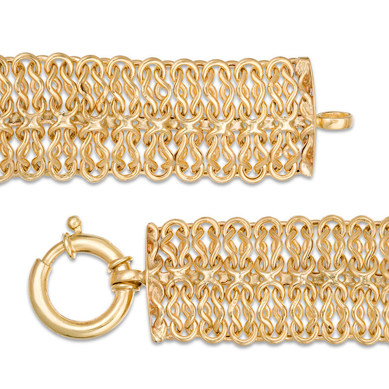 18.0mm Textured Woven Bracelet in 10K Gold - 8"