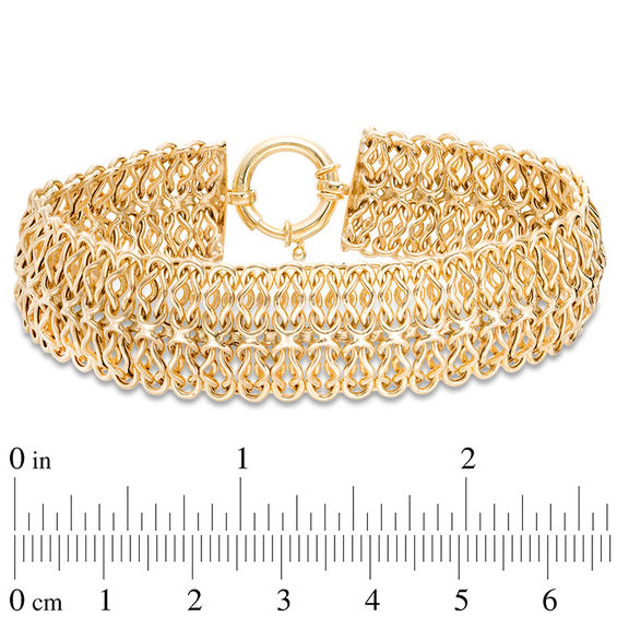 18.0mm Textured Woven Bracelet in 10K Gold - 8"