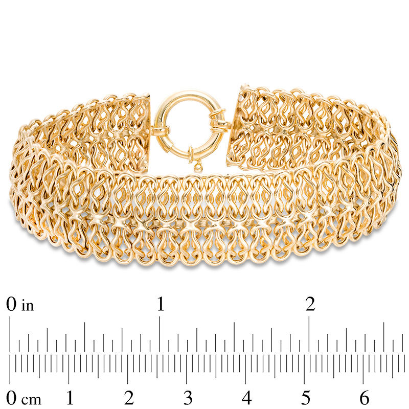 Main Image 4 of 18.0mm Textured Woven Bracelet in 10K Gold - 8"