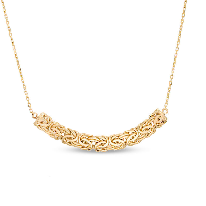 Main Image 1 of Byzantine Bar Necklace in 10K Gold