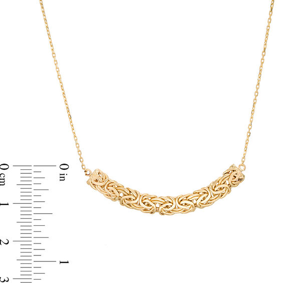 Byzantine Bar Necklace in 10K Gold