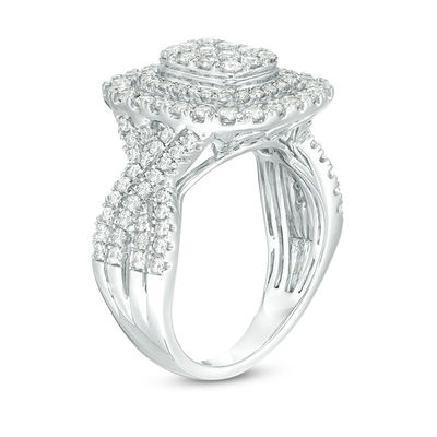 1 1 2 Ct T W Composite Diamond Double Elongated Cushion Frame