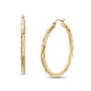 Thumbnail Image 1 of 3.0mm Diamond-Cut Basket Weave Tube Hoop Earrings in 10K Gold