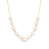 Thumbnail Image 1 of 6.0-9.0mm Freshwater Cultured Pearl and Brilliance Bead Necklace in 10K Gold