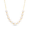 Thumbnail Image 0 of 6.0 - 9.0mm Cultured Freshwater Pearl and Brilliance Bead Necklace in 10K Gold