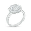 Thumbnail Image 2 of 9.0mm Lab-Created White Sapphire Sunburst Frame Ring in Sterling Silver