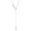 Thumbnail Image 0 of Pear-Shaped Lab-Created Opal Infinity Lariat Necklace in Sterling Silver - 20"