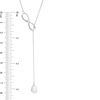 Thumbnail Image 1 of Pear-Shaped Lab-Created Opal Infinity Lariat Necklace in Sterling Silver - 20"