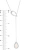 Thumbnail Image 1 of Pear-Shaped Lab-Created Opal and 1/10 CT. T.W. Diamond Double Teardrop Lariat Necklace in Sterling Silver - 20"