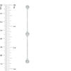 Thumbnail Image 3 of Diamond Accent Three Stone Station and Chain Drop Earrings in Sterling Silver