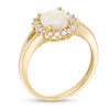 Thumbnail Image 2 of Oval Opal and 1/3 CT. T.W. Diamond Sunburst Frame Ring in 14K Gold