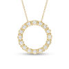 Thumbnail Image 1 of 1/2 CT. T.W. Diamond Collar Open Circle Pendant in 10K Gold