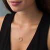 Thumbnail Image 2 of 1/2 CT. T.W. Diamond Collar Open Circle Pendant in 10K Gold