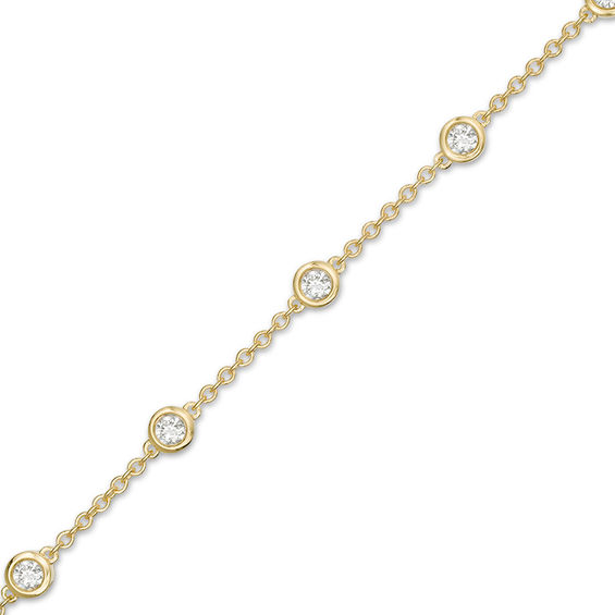 1/2 CT. T.w. Diamond Five Stone Station Bracelet in 10K Gold