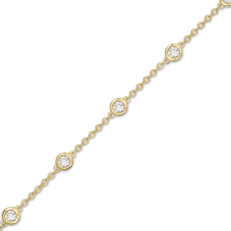 1/2 CT. T.W. Diamond Five Stone Station Bracelet in 10K Gold