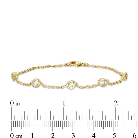 1/2 CT. T.w. Diamond Five Stone Station Bracelet in 10K Gold