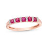 Thumbnail Image 1 of Ruby and Diamond Accent Five Stone Ring in 10K Rose Gold