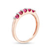Thumbnail Image 3 of Ruby and Diamond Accent Five Stone Ring in 10K Rose Gold